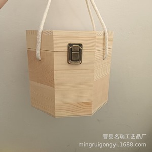 Caja de almacenamiento de madera Mingrui rectangular de 17x17x16cm con asa de cuerda para almacenamiento decorativo - Product Image 2