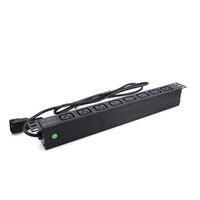 Tira de Alimentación PDU de 19 Pulgadas, 8 Tomas IEC C19, Protección Contra Sobretensiones/Sobrecargas, 16A 3500W, Caja de Distribución 1U, Carcasa de Aleación de Aluminio