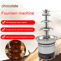 Tour à fondue au chocolat portable en acier inoxydable à 6 étages et machine à fontaine à chocolat pour usage commercial