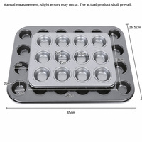 Moule à mini-muffins 24 cavités antiadhésif en acier au carbone pour cupcakes