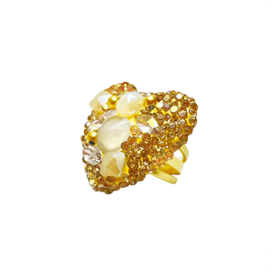 Fashion Ring 316L Stainless Steel PVD Gold Plating With <b>Crystal</b> Stones For Women Jewelry - Product Image 2
