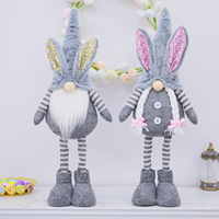 Gnome Lapin de Pâques en Coton en Gros, Poupées en Peluche Faites à la Main, Jambes Extensibles, Figurine Mignonne et Durable de Rudolph, Décoration Intérieure