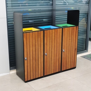 Açık Metal ve ahşap çevre dostu büyük boy çöp kutuları geri dönüşüm kutuları çöp kutuları kompost çözümleri - Product Image 3