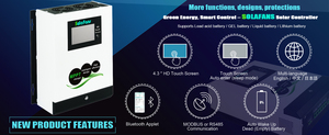 72V Lithium Battery Charger với 120A panel năng lượng mặt trời điều khiển 96V 13kw PV 230V 48V <span class=keywords><strong>Bluetooth</strong></span> Màn hình cảm ứng hiển thị MPPT loại - Product Image 5