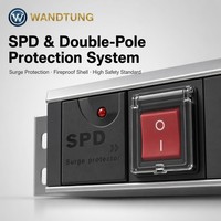 Unit Distribusi Daya Rak Server 1U Standar Eropa yang Dapat Disesuaikan, PDU Rak Server 230V dengan Soket Jerman dan Sakelar On/Off