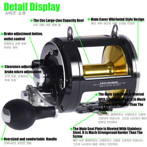 Nuevo OEM Big Game Fishing Trolling Reel 8bb 12000 <span class=keywords><strong>3</strong></span>,4 1 Gear Ratio 30kg Max <span class=keywords><strong>Drag</strong></span> Agua salada Tuna Metal Ocean Reel - Product Image 3