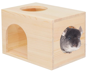 Escondite de animales pequeños de madera natural, casa perfecta para mascotas para planeadores de azúcar de ardilla Chinchilla - Product Image 1