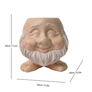 Figuras de Resina con Forma de Rostro, Estilo Nuevo, Personalizadas, para Jardinería de Suculentas, Decoración Ecológica para el Hogar y el Jardín - Product Image 6