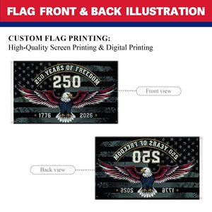 Drapeau personnalisé en polyester 3x5 pieds Aigle Noir USA 250 ans, Bannière patriotique commémorative du <span class=keywords><strong>250e</strong></span> anniversaire des États-Unis - Product Image 3