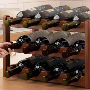 Estante para Botellas de Vino de Madera Personalizable, Estilo Rústico Vintage, para Cocina, Bar, Restaurante, Almacenamiento y Exhibición de Vino - Product Image 3