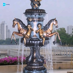 تمثال نافورة دولفين برونزي مخصص للحدائق الخارجية - Product Image 4