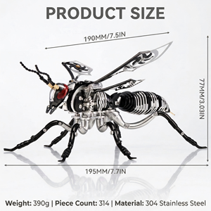 ชุดประกอบโมเดลตัวต่อโลหะ 3 มิติ รูปตัวต่อแมลงวันพิษ แบบ DIY สไตล์สตีมพังก์ ชุดประกอบผึ้งไบโอนิค งานฝีมือสแตนเลส ของตกแต่งโต๊ะทำงาน ของเล่น ของขวัญ - Product Image 2