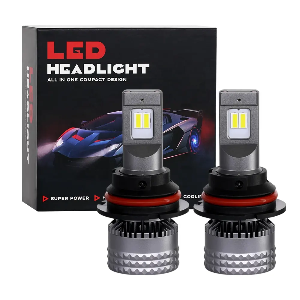 Sunshiny 12000LM V18 H4 9004 LED faros de alta potencia Auto 9004 H4 luces Led bombilla coche focos Led coche faro LED