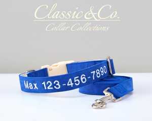 Cuero de ante gris oscuro con correa, collar de Nombre de mascota bordado personalizado ajustable, regalo perfecto para amantes de los cachorros y madres de perros - Product Image 3