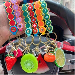 Fruit Strawberry Litchi Pineapple Pear <b>Key</b> <b>Chain</b> Simulated Grape Yangmei <b>Car</b> Hanging Bag Hanging Decoration - Product Image 4