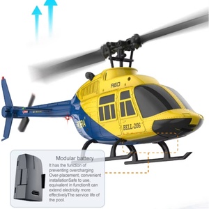 NOUVEAU 2026 SJY-A60 Bell <span class=keywords><strong>206</strong></span> Hélicoptère RC en métal stabilisé par gyroscope, échelle 1/42, quatre canaux, monorotor, sans ailerons, prêt à voler - Product Image 3