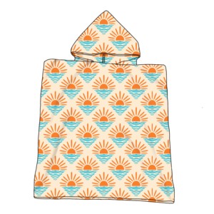 Commercio all'ingrosso biologico 60x80cm stampa digitale in microfibra Terry Poncho con cappuccio telo mare per i bambini - Product Image 5