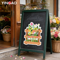 Autocollants de fleurs personnalisés en PVC résistants aux UV pour la décoration de magasins et les pots de fleurs, autocollants adhésifs durables et imperméables, impression