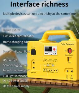 Panneau <span class=keywords><strong>solaire</strong></span> portable 50W avec batteries lithium-ion, générateur, lampe torche, système d'éclairage, kits pour stations d'alimentation hors réseau - Product Image 3