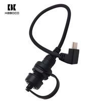 Kabel USB Fleksibel 30cm Tahan Air Tipe C 3.0 Female ke Male Sudut 90 Derajat, Pemasangan Panel Rata, Pengisian Cepat