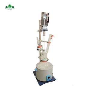 HJLab Reactor de vidrio de fondo redondo de capa única química de laboratorio pequeño de 5L con baño de calefacción - Product Image 2