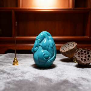 Turquoise Red-Crowned Crane handmade đá bóng & <span class=keywords><strong>Globe</strong></span> khắc với sơn kỹ thuật Hộp quà tặng bao gồm - Product Image 6