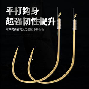 Anzuelos de Pesca Yu Kui, Juego de 20 Piezas, con Revestimiento Dorado, Pre-Atados, para Carpa Crucian, Pescada Amarilla, Pesca de Agua Dulce - Product Image 2