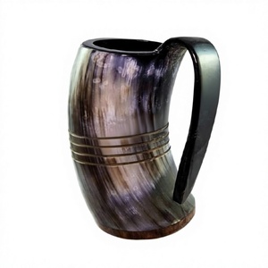 Cuerno para Beber de Cuerno de Buey, Estilo Vikingo, Hecho a Mano, Portátil, de Material Orgánico, con Forma de Ángel, Coleccionable, de B.S INTERNATIONAL - Product Image 3