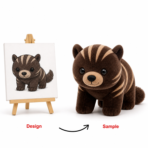 Peluche personnalisée, porte-clés en peluche sur mesure, adorable <span class=keywords><strong>ourson</strong></span> rayé de dessin animé, peluche de collection, souvenir personnalisé de marque - Product Image 1