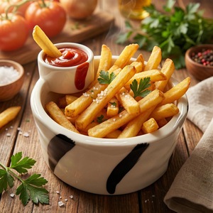 Ceramic Double Compartment Dip Bowl French Fries <b>Sauce</b> Serving Bowl Heat Resistant Snack Dip Dish for Home Party - Product Image 6