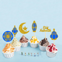 Eid Al Fitr Cupcake-Topper mit Mond- und Sternen-Design Kuchendekoration Islamische Muslimische Partydekoration