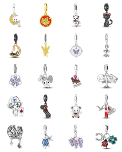 Ciondolo a Cuore in Zircone Argentato con Taglio a Rosa e Placcatura in <span class=keywords><strong>Oro</strong></span> Rosa/<span class=keywords><strong>Oro</strong></span>/Argento - Accessorio Charm Fai-da-te Unisex per Uso Quotidiano - Product Image 1