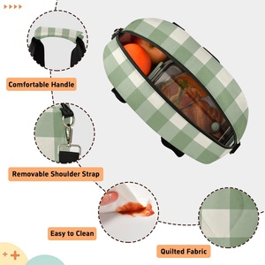 Aloha Collection Turquoise Palaka Design Reusable Insulated <b>Tote</b> Custom Print Quilted <b>Lunch</b> Cooler <b>Bag</b> for Adult Picnic Office - Product Image 3