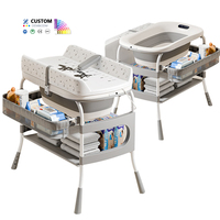 Table à langer et baignoire pliable 2-en-1 pour nouveau-né, vente en gros usine, fournisseur