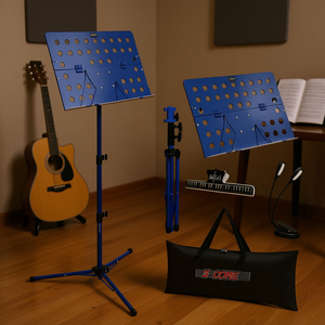 Support de partitions pliable portable 5-en-1 en fer, réglable en hauteur, pour guitaristes, avec sac de transport - Product Image 2