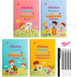 Cuaderno de Caligrafía Francés <span class=keywords><strong>Montessori</strong></span> 3D, Libro Mágico Reutilizable para Niños, Cuaderno para Caligrafía, Escritura a Mano, Regalos - Product Image 1
