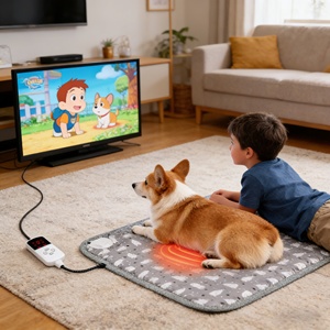 Square Electric <strong>Heated</strong> Pet Pad, Soft Warm Mat For Dogs <strong>Cats</strong>, Overheat Protection, Auto Shut Off, Waterproof Safe <strong>Heated</strong> <strong>Bed</strong> - Product Image 3