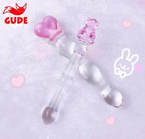 Corazón de cristal en forma de palo magia bar G-punto parte trasera masaje palo mujer hombre anal enchufe trasero orgasmo máquina de sexo (rosa) - Product Image 2