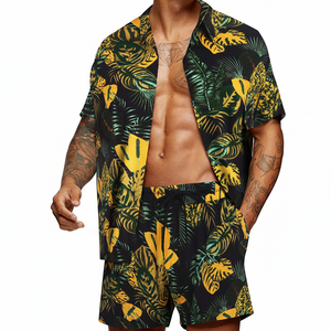 Ensemble T-shirt et short pour homme, sur mesure, été, décontracté, haute qualité, séchage rapide, respirant, polyester/coton, vente en gros, faible MOQ, en stock - Product Image 1