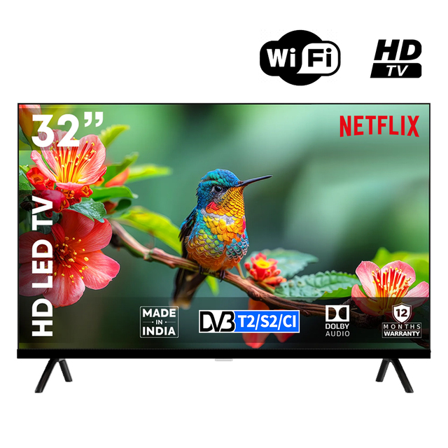 Android TV 32 Inch, QLED HDTV High Color Gamut Smart TV, Ultra Narrow Bezel & Dolby WIFI Audio for Home Customized TV Home TV