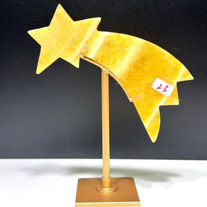 Cristaux en gros, nouvelle conception, quartz rose, météore sculpté à la main, calcite jaune, <span class=keywords><strong>étoile</strong></span> <span class=keywords><strong>filante</strong></span> pour ornements Feng Shui - Product Image 4