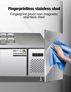 Réfrigérateur de comptoir en acier inoxydable pour restaurant, <span class=keywords><strong>table</strong></span> de travail pour salades, sandwichs et pizzas - Product Image 5