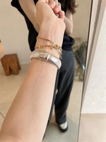 Bracelet large en cuivre plaqué or pour femme, design de niche, style INS, élégant et tendance