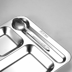 304 Stainless Steel Compartment Tray For Meal Serving With Rice And Vegetables Separated Sections Durable Food Tray - Product Image 3