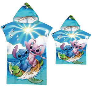 Serviette de bain poncho à capuche personnalisée pour adultes et enfants, motif dessin animé, absorbante, séchage rapide, douce pour la peau, serviettes de plage et de bain à capuche portables pour bébés - Product Image 6