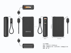 Soluzione di Power Bank portatile H26 10000mah con uscita cavo retrattile incorporato - Product Image 5