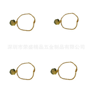 Cadena de cuentas metálicas de 2.4 mm, redondas, imitación chapada en oro para la fabricación de joyería. - Product Image 2