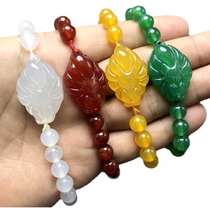 Bracelet en gros, magnifiques perles multicolores de 8 mm, agate rouge et verte, bijoux tendance, cadeaux pour femmes - Product Image 4