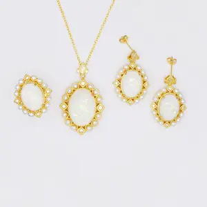 Dubai Bridal Pendant Chain Jewelry Necklace Women Fashion Jewellery Cubic Zirconia Set di gioielli in oro 18 carati Dubai