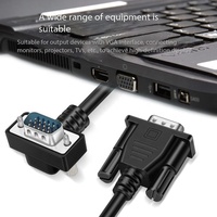 Câble VGA mâle-mâle à tête coudée 270° °   Câble de connexion haute définition pour ordinateur de bureau, ordinateur portable, téléviseur, moniteur